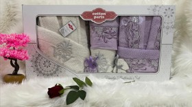 طقم روب حمام 8 قطع دانتيل