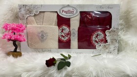 طقم روب حمام 6 قطع فراشة